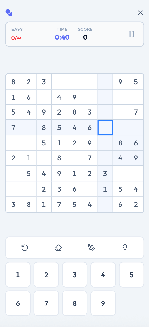 Sudowave game interface